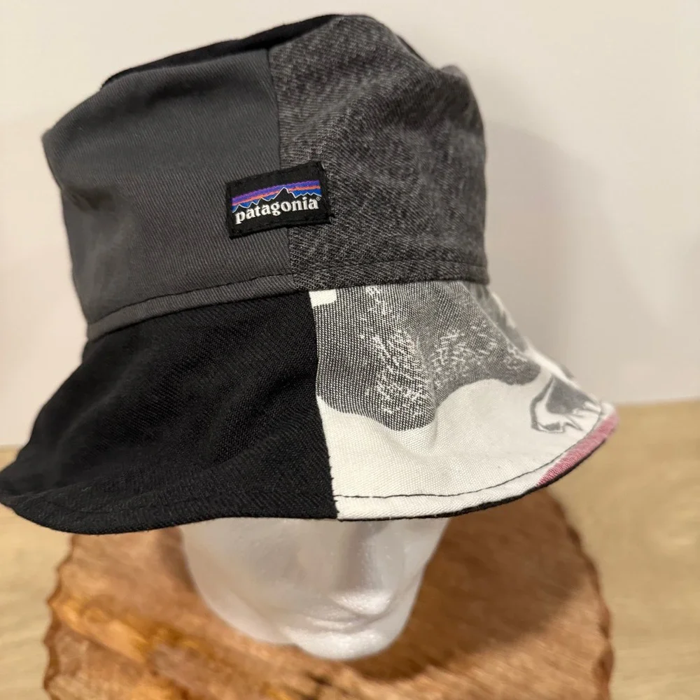 Patagonia Bucket Hat Unisex OS Multicolor Re-Paved Upcycled Patchwork Graphic